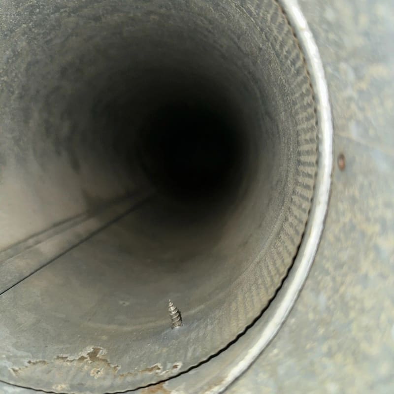 Round supply pipe — before and after — after