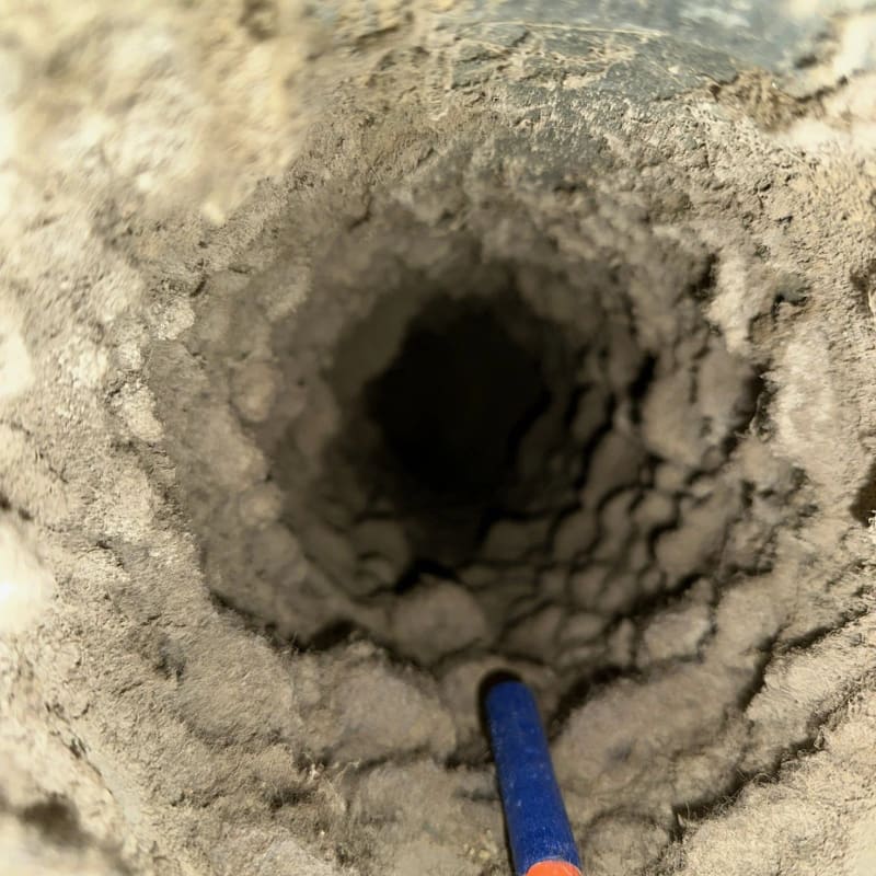 Round supply pipe — before and after — before